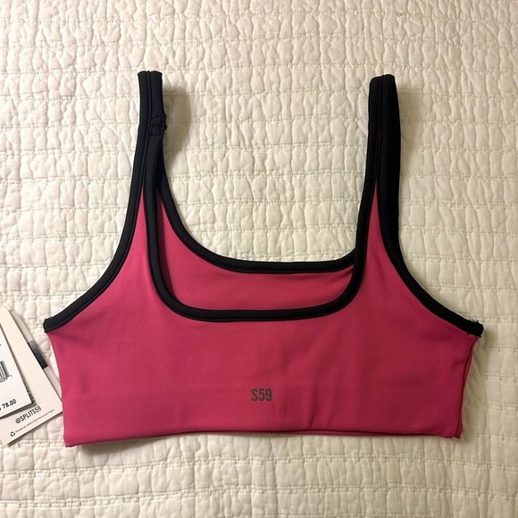 NWT Splits59 Cait Recycled Techflex Bra - Lychee/Black XS - Picture 1 of 3
